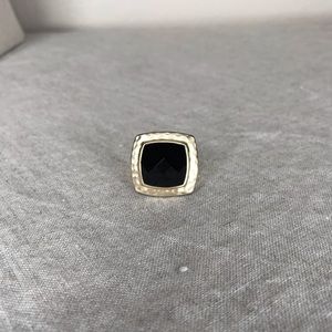 Designer inspired DY plated onyx hammered ring